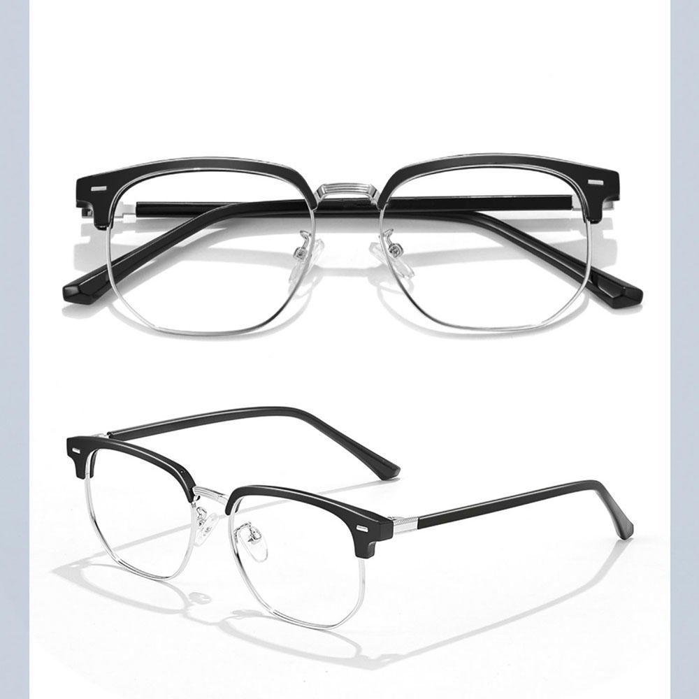 Vintage Browline Anti-Blue Light Reading Glasses Men Women Retro Half Frame Presbyopic Eyeglasses Computer Optical Spectacles