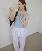Leteoli Dot Cancan Wrap Skirt & Jogger Pants Set_White