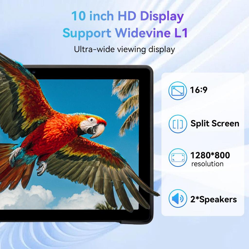 Android 15 Tablet, 10.1 Inch, 30GB+128GB, 6200mAh Battery, Keyboard Mouse Set, WiFi 6