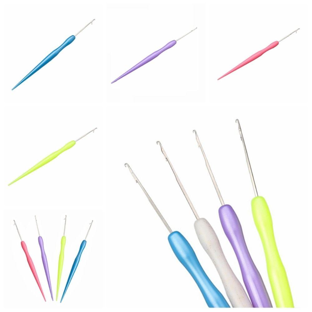 Metal Crochet Hook Plastic Micro Hook Dreadlock Hair Tools Hook Needles  for Making Braiding