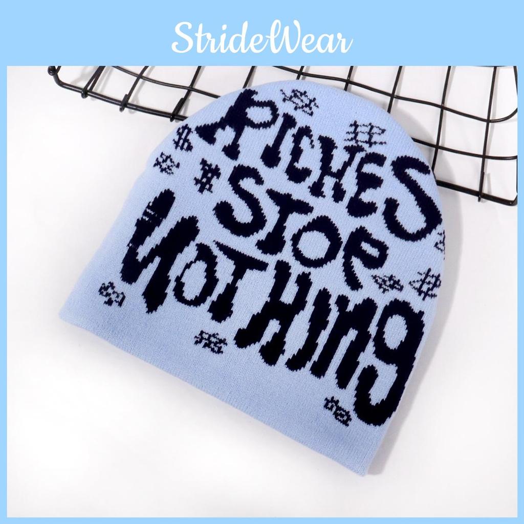 Cap Autumn Knit With Letter Embroidery Design For Casual Street And Wear Sports