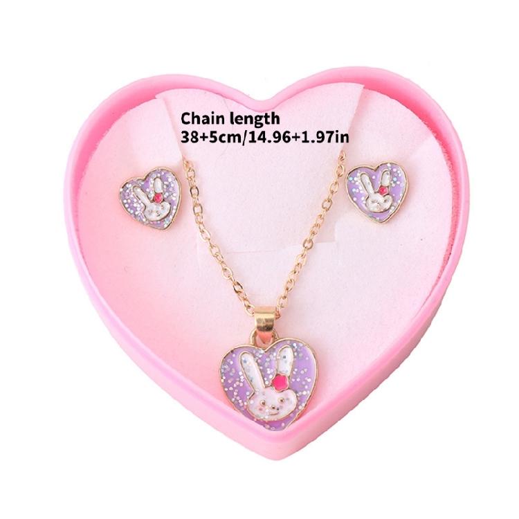 Practical Modern Rabbit Jewelry Set Comprising Necklace and Earrings Portable Accessory for Adding A Touch Of Elegant