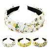 Hairband Flower Printed Knotted Cloth Head Band Fashion Wide Hairbands Non