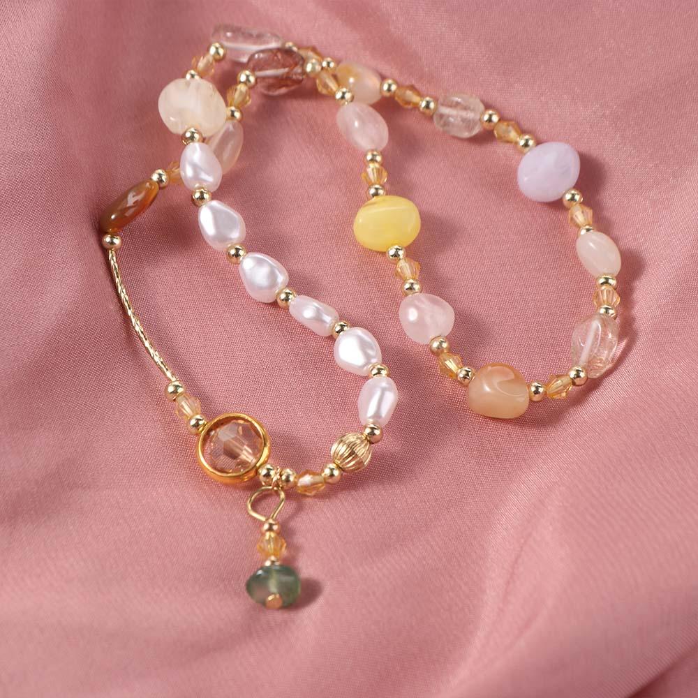 Bangle Double-Layer Pearl Bracelet Jewelry Bead String Bracelet Crystal Beaded Bracelet  Gifts
