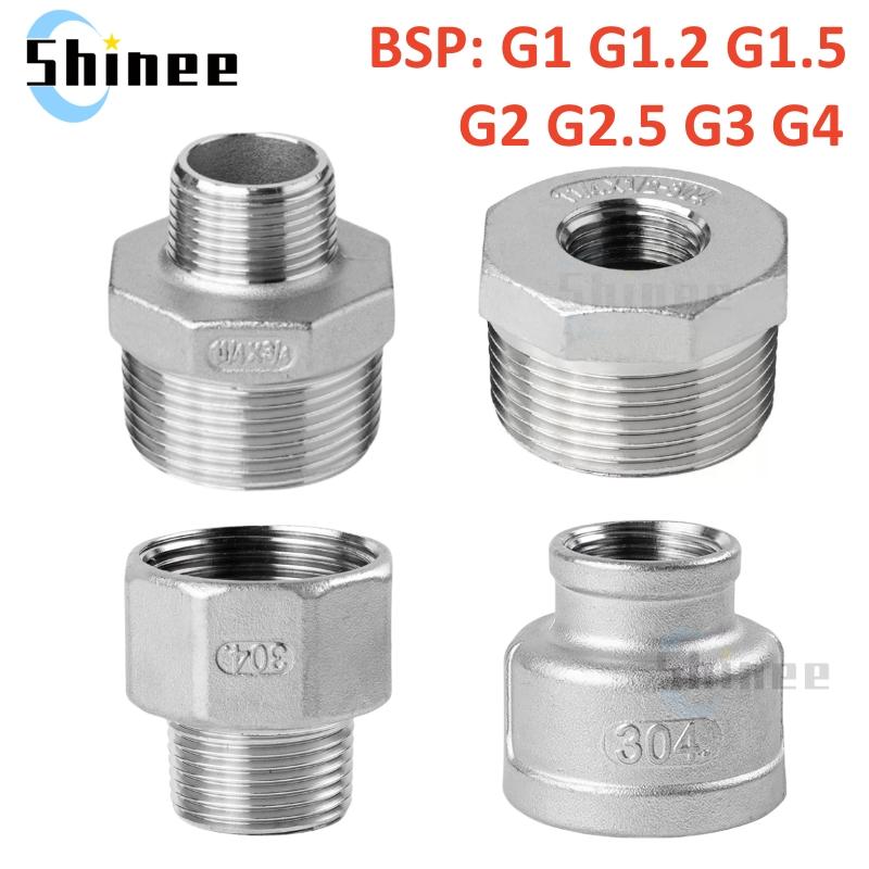 Plumbing connection 3/4" 1" 2" 3" 4" Reducing 304 Stainless Steel Male Female Thread fitting Reducer British Water Pipe Adapter