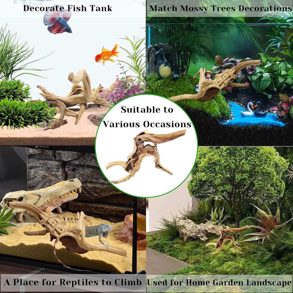 Rhododendron Root Driftwood Aquarium Decor: Submerged Wood Ornament for Fish Tank Landscaping, Reptile Habitat, Microlandscapes, 25-30CM Natural Wood