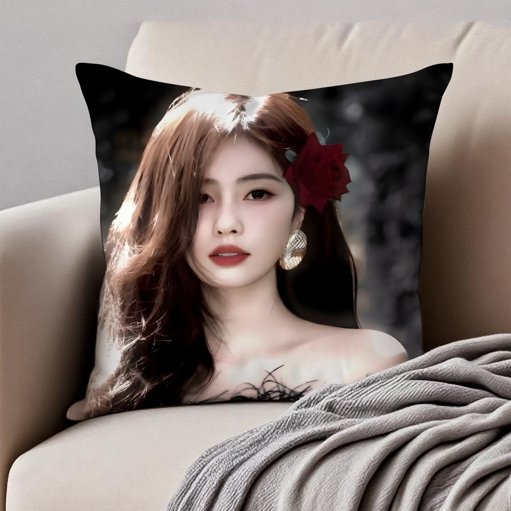 Fashion and elegant Chinese actress BBai Lu Cushion Cover Pillowcase Antidustmite Invisible Zipper Short Plush Sofa Cushion