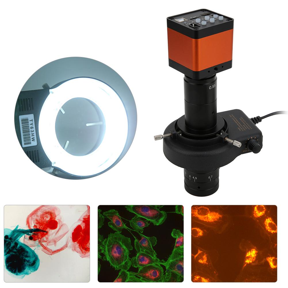 48MP High Definition USB Dual Output Industrial Microscope Camera with 180X Lens 56LED LightUS Plug 100 240V