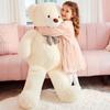 Amoiz 100cm Plush Bear, Cute BearHugging PillowSewn Bear WrapGiftEventCelebrationFluffy Soft Plush Toy (White)