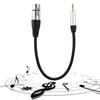 Compact 3.5mm Apapter Stereo 3.5mm Male To XLR Female Plug-and-Play 0.3m Length Audio Converter Mic Cord Computer Recording