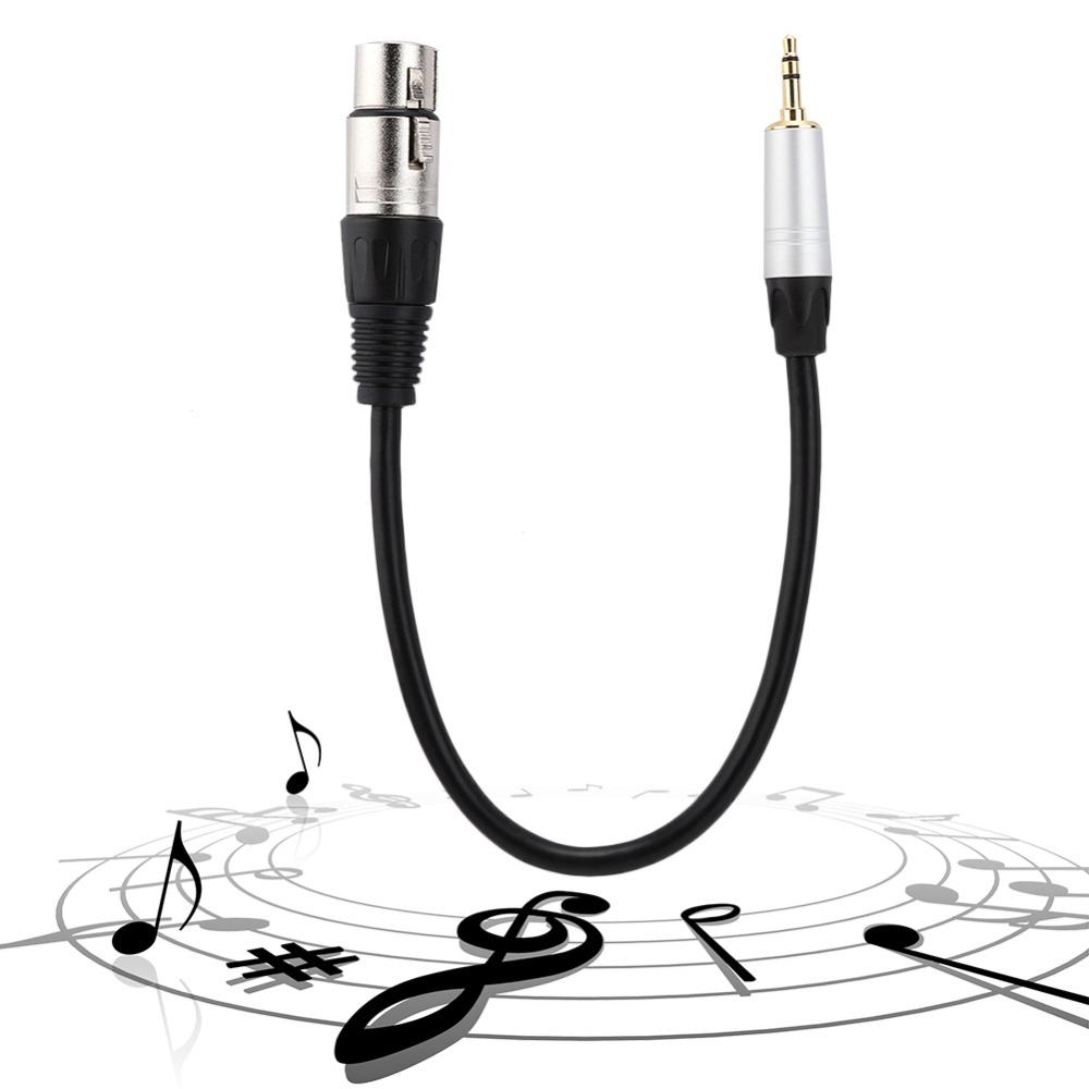 Compact 3.5mm Apapter Stereo 3.5mm Male To XLR Female Plug-and-Play 0.3m Length Audio Converter Mic Cord Computer Recording