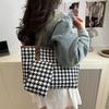 Plaid Canvas Bag, Women's High-end Sense, Large-capacity Commuter Tote Bag, Fashionable and Versatile Portable Shoulder Bag, Underarm Bag.