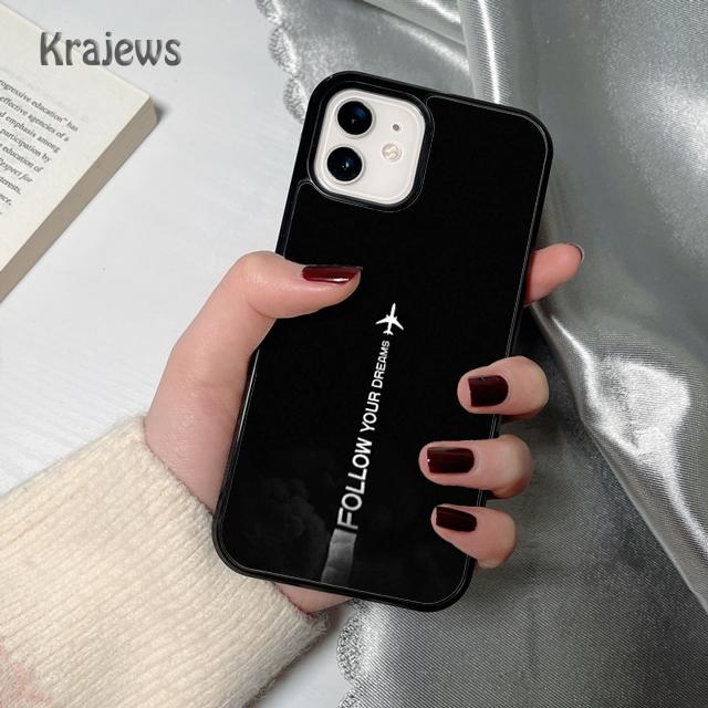 Krajews Airplane Plane Travel soft Phone Case Cover For iPhone 17 Air 16 15 14 plus 12 13 pro max coque Fundas
