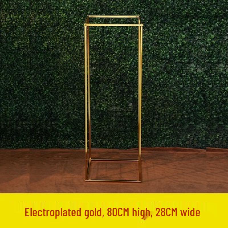Geometric Square Frame Flower Stand for Weddings - Wrought Iron Artificial Flower Decor