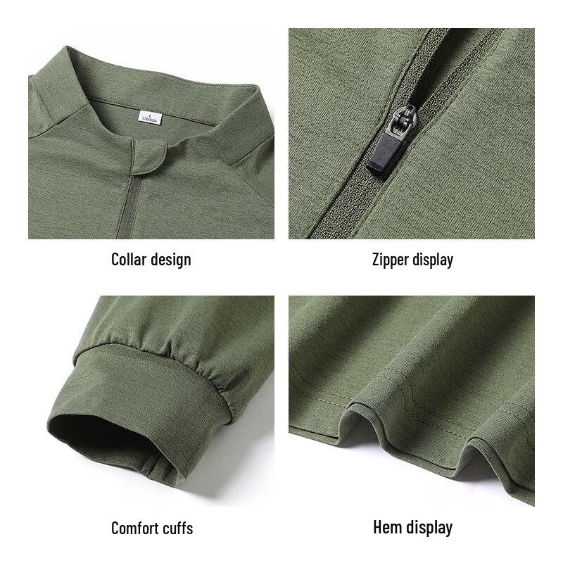 EASTERN CAMEL Men's Long Sleeve Stand Collar Quick-Dry T-Shirt