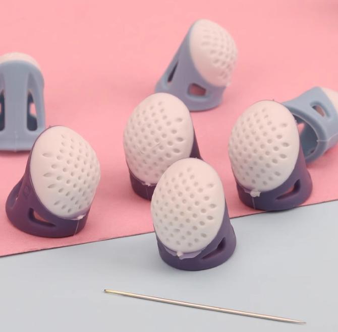 Hand Cross-stitch Anti-stick Finger Cover Silicone Sewing Thimble Anti-slip Finger Protection