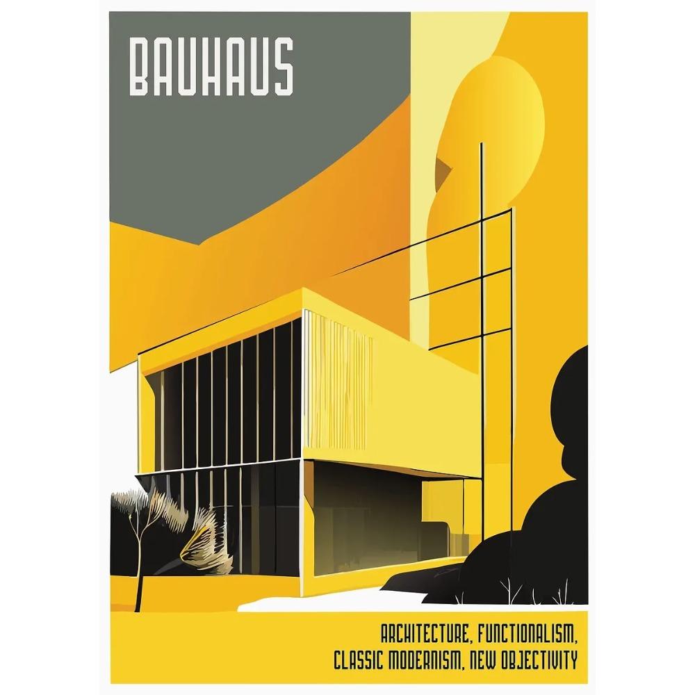 Bauhaus Moderne Architektur Poster Linien und Minimalistische Architekten Drucke Leinwand Malerei Wandkunst Bild Heim Wohnzimmer Dekor