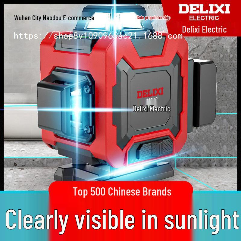 Delixi 12 Infrared High-Precision Strong Light Green Laser Level for Outdoor Use