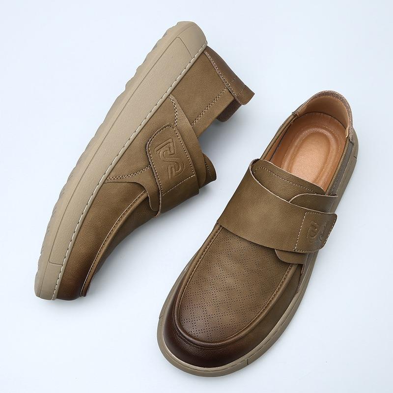 New Autumn Breathable One-pedal Lazy Men's Fashion Trend Leather Foot Casual Leather Shoes