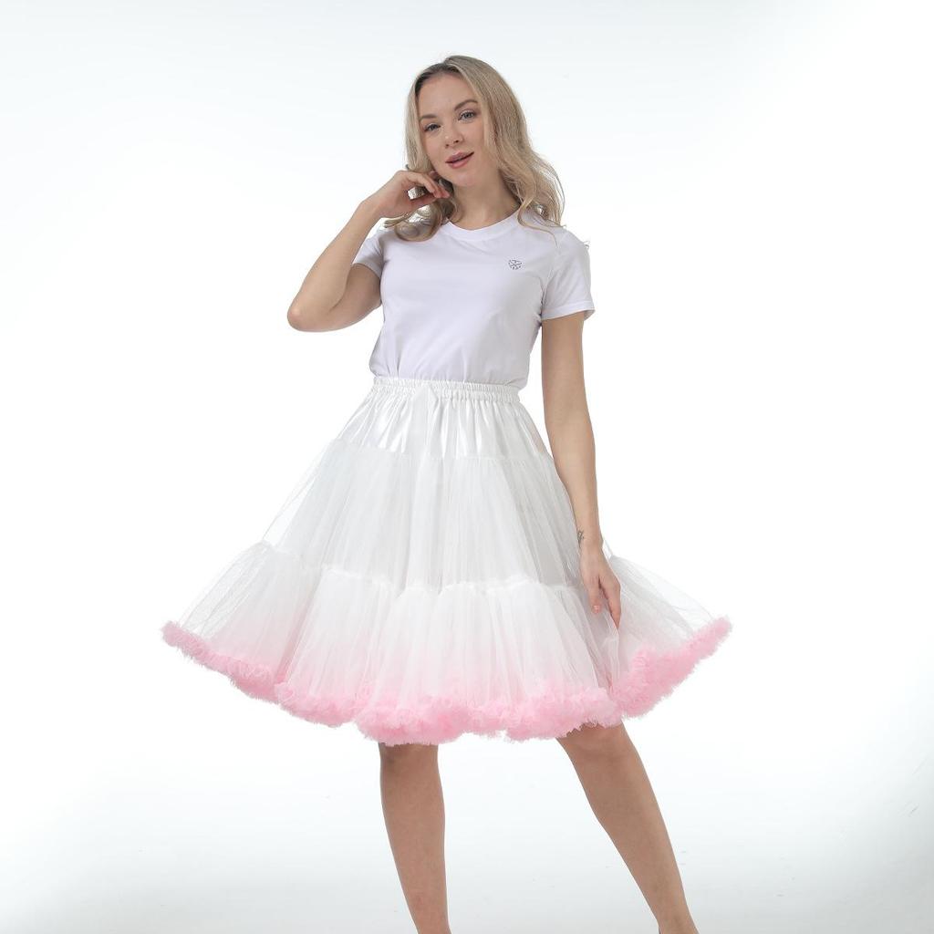 Adult Lolita Super Puffy Hexagonal Mesh Skirt Petticoat for Cosplay Dance