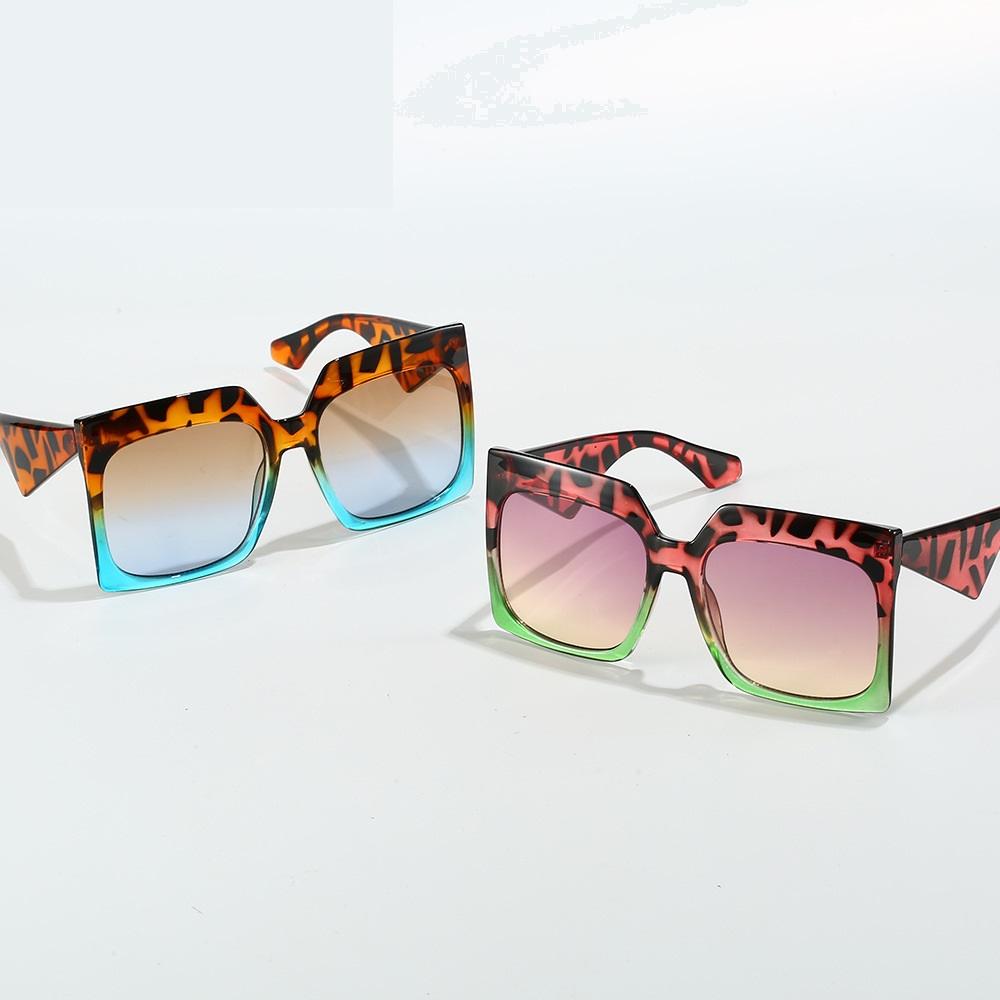 New Square Women Fashion Sunglasses Shades Uv400 Retro Oversized Men Gradient Lens Casual Big Size Sun Glasses