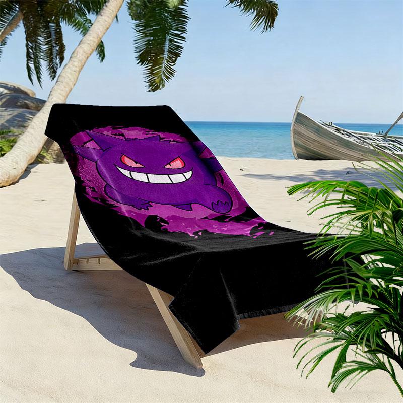 gengar cartoon Print Beach Towel, Large Soft Quick Dry Towel for Beach Camping Swimming