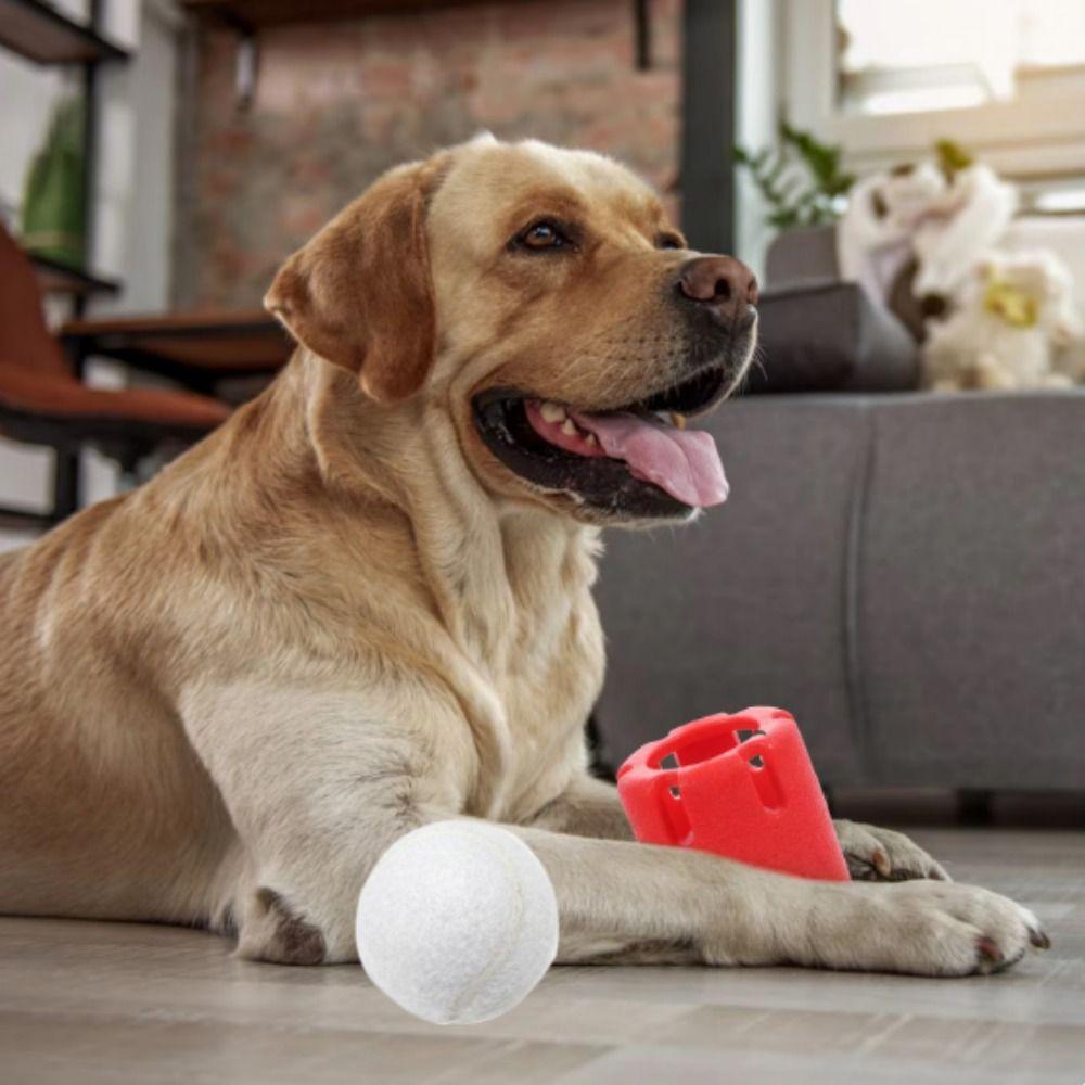 

Rubber Dog Tennis Cup with Ball Bite Resistant Dog Training Biting Ball for Dogs Puppy червоний