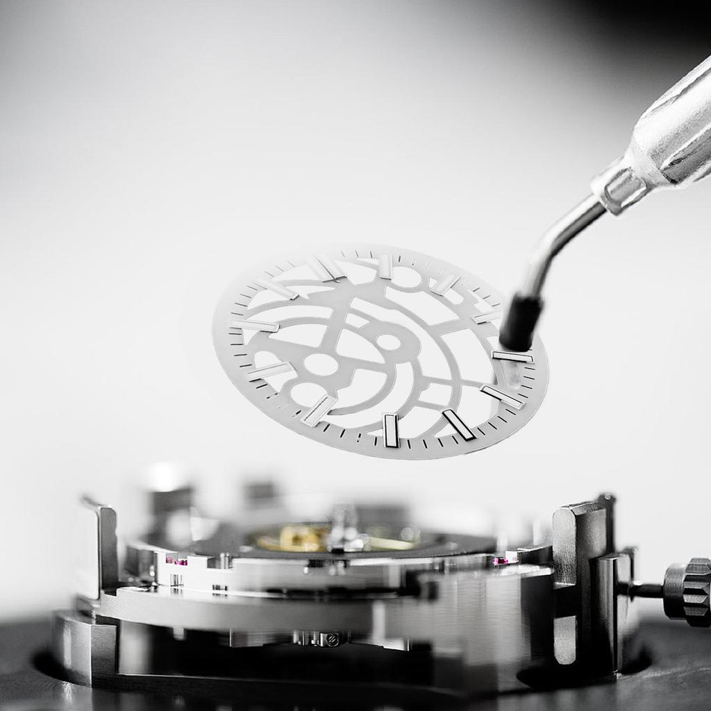 Black White 28.5mm Watch Dial for NH70/NH72 Movement Skeleton Hollow Dial For Diver Watch Accessories Parts luminous accessory