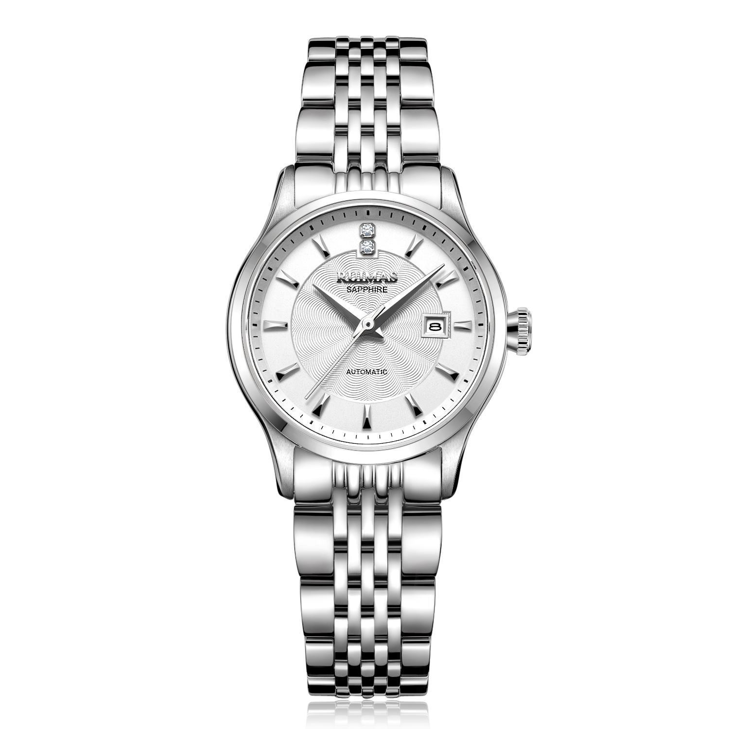 Diamond-Encrusted Automatic Mechanical Watch Business Fashion Waterproof Women S Watch 6755
