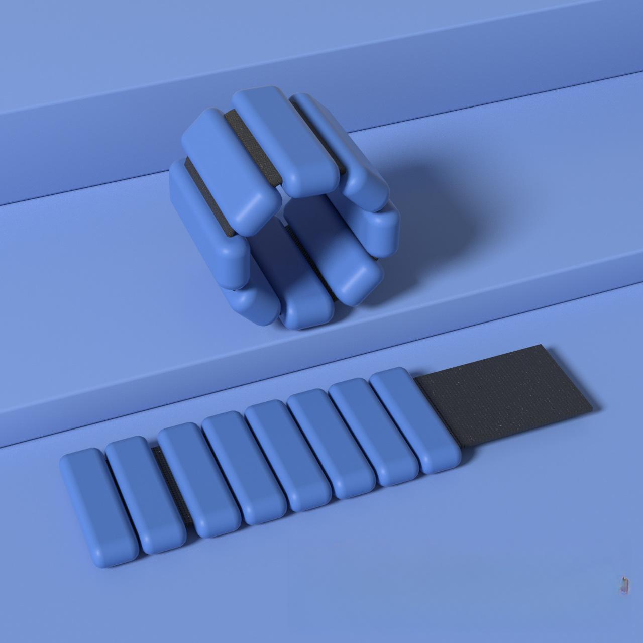 

Силіконові пояси для силових тренувань, які можна носити на зап ястях та щиколотках, з нековзкими дихаючими ремінцями та знімними ваговими пластинами синій