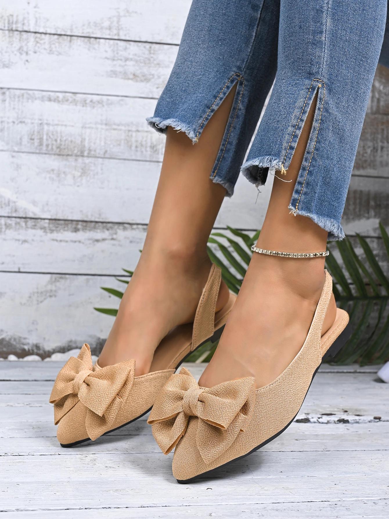 

Fashion Summer Butterfly-knot Closed Toe Women s Sandals 2025 New Fashion Plus Size Slip-on Best Seller Light Comfortable Flat Sandals 43