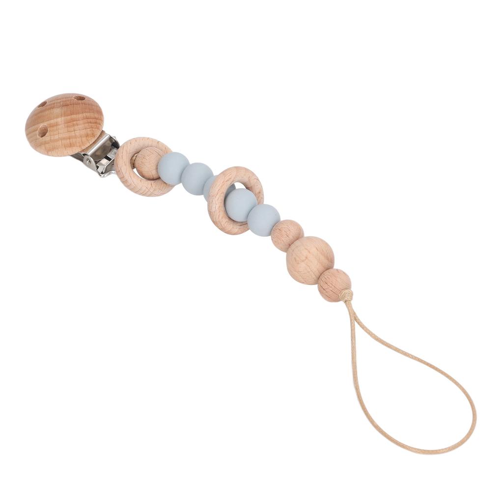 Baby Silicone Pacifier Chain Drop Proof Safe DIY Lightweight Pacifier Clip Holder for Toddlers Grayish Blue