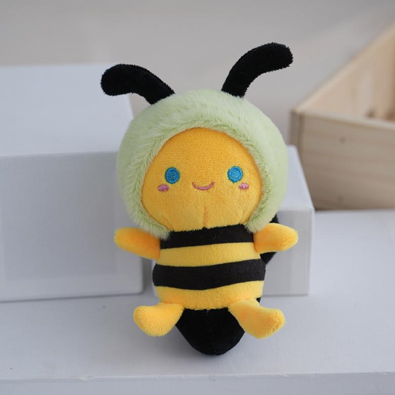 Adorable Plush Honeybee Keychain Cute Cartoon Couple Bag Charm Car Keyring Wholesale