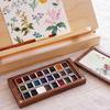 24-color Watercolor Paint Solid Watercolor Pigments Separate Packaging Wooden Box Art Painting Sketching Portable Color Palette