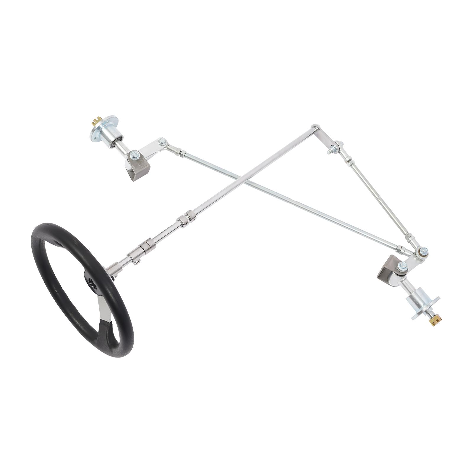 Per ATV Go Kart Quad Carrello Kit Assemblaggio Volante Cremagliera Albero Tirante nero