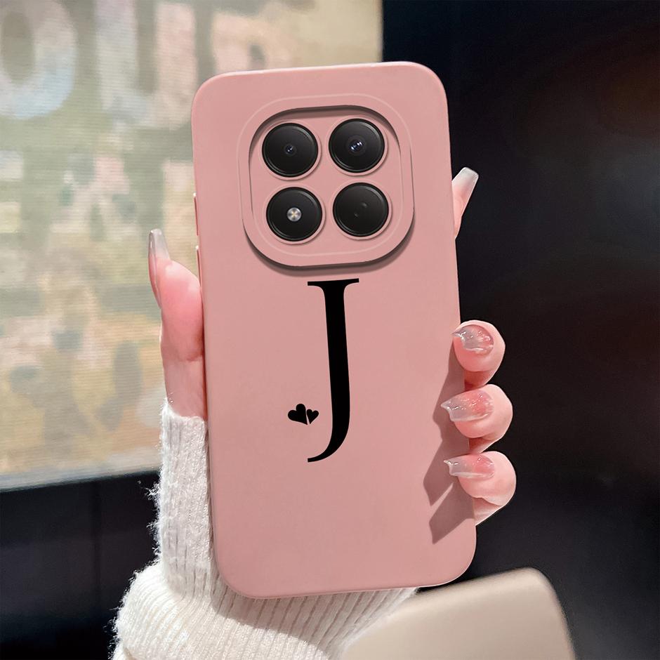 For Redmi Note 15 Pro 4G 5G Cases Simplicity 26 Letters Shockproof Liquid Silicone Cover For RedmiNote15 RedmiNote15Pro Fundas