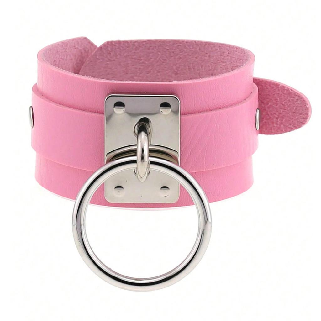 1 Punk Pink Rivet Creative Bracelet, Perfect Gift For Daily Holiday Parties, Halloween Carnival Performances, Rock And Roll