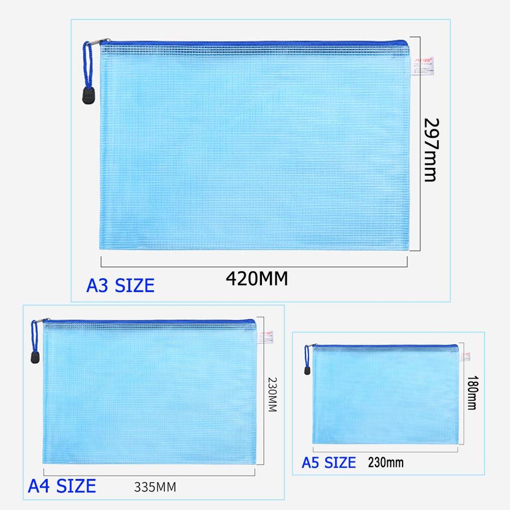 MerryNine Zipper Pouch Document Bags 30 Letter Size Waterproof Document Pouches School Cross Stitch Organizer (5 Colors, Packs), (for Supplies),