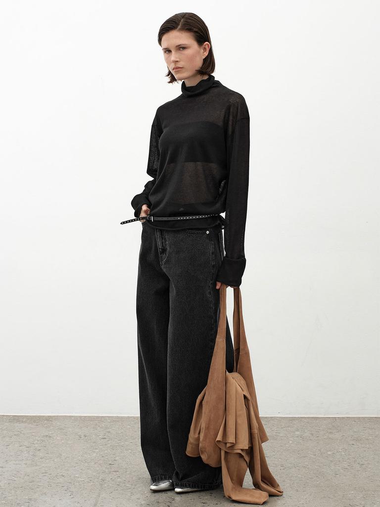 ATELIER NAIN Two Button Unbal Denim Pants(Pt-5690)