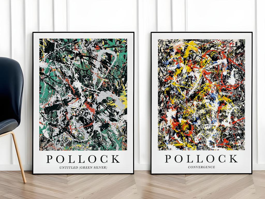 Zestaw dwóch plakatów pollock obrazy