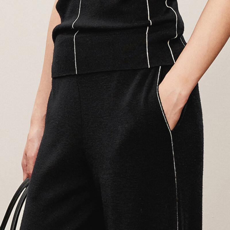 Less Women's Loose Straight Wool Blend Trousers