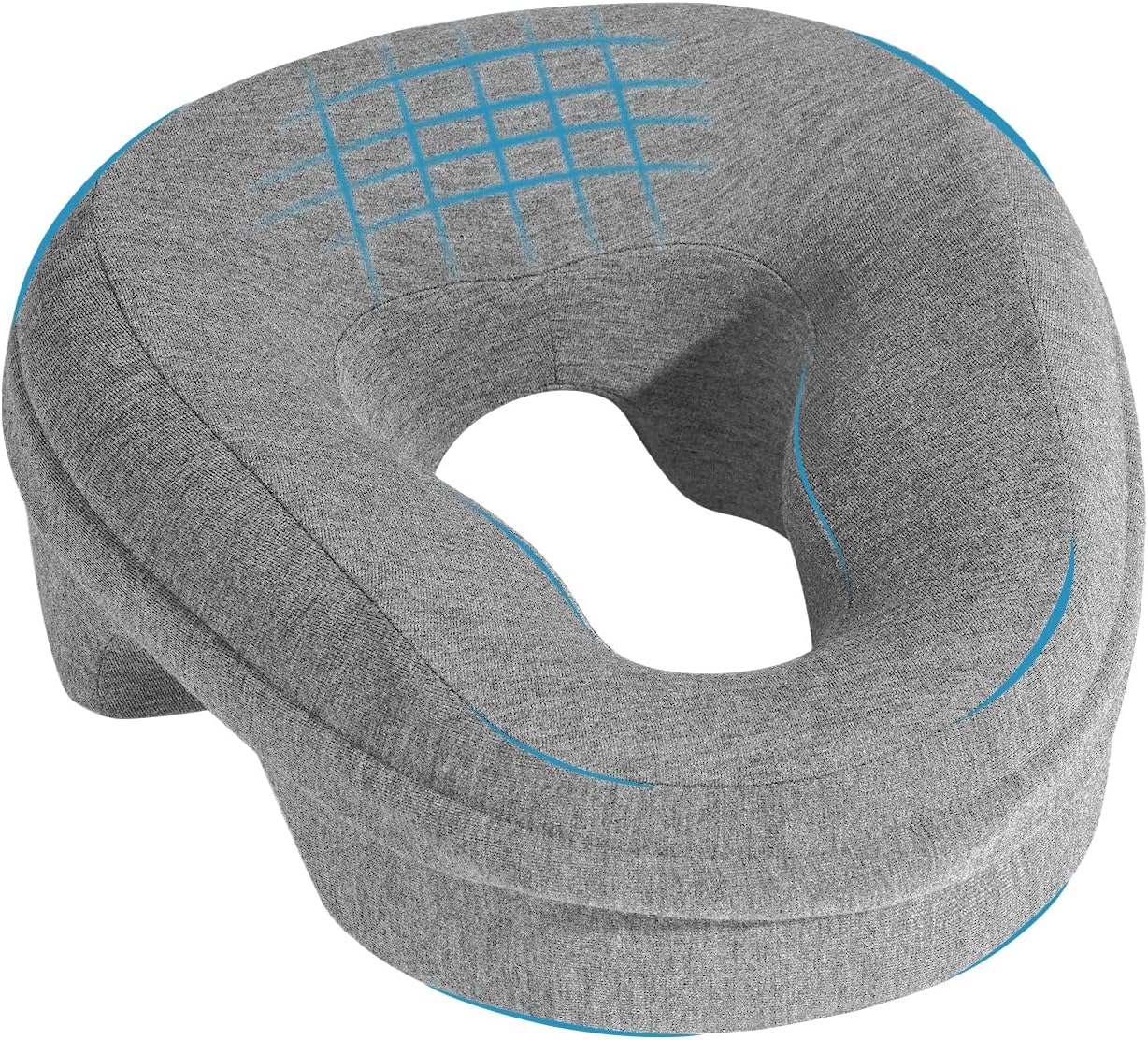 New Massage and Beauty Salon Massage Bed Special Sleep Pillow Comfortable Sleeping Face Pad Memory Cotton Bed Fit Wrap Pillow 11.8x5.1x2.36inch светло-серый