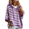 Women's European-American Style Knit Hooded Drawstring Sweater 