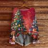 Women's Casual Fashion Round Neck Top Christmas Print Long Sleeve Knit Pullover