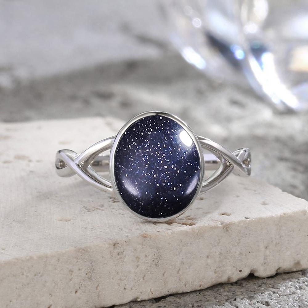 S925 Silver Moonstone Rings Simple Summer Rings Natural Stone With Blue Light Party Gifts Fine Jewelry Rings For Women