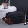 Large Capacity Leather Canvas Men Wash Shaving Women Toiletry Storage Waterproof Makeup Travel Organizer Retro Cosmetic Bag 2025
