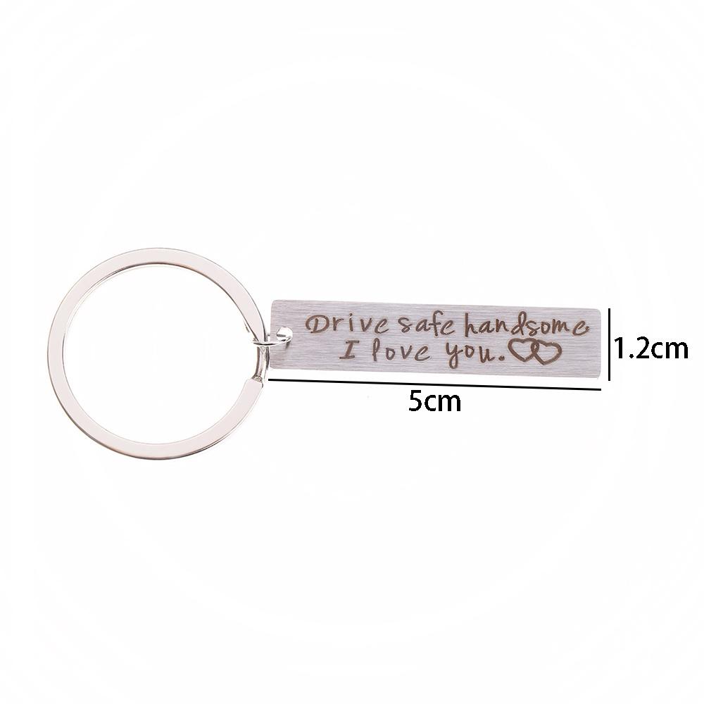 Engraved Drive Safe Handsome Hang Keys Pendants Jewelry Key Chain Key Ring Fashion Accessories