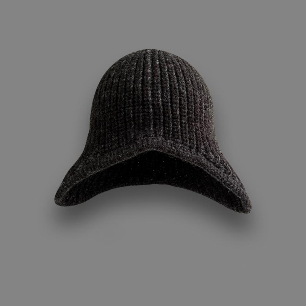 Casual Versatile Winter Knitted Hat Ear Protection Warm Overhead Cap Solid Color Coldproof Earflap Hat for Women
