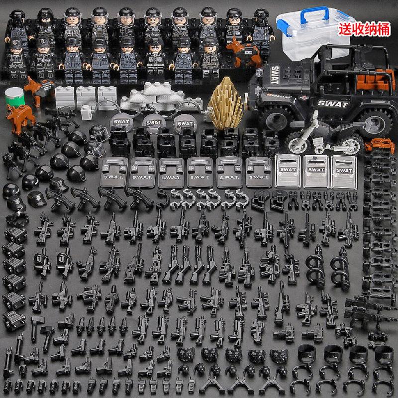Building Block Military Minifigures Police Special Forces Minifigures Assemble Toys Year-Old Boy Birthday Model
