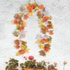 Artificial Sunflower and Berry Garland with Pumpkins for Fall Mantel Decorations and Photo Props